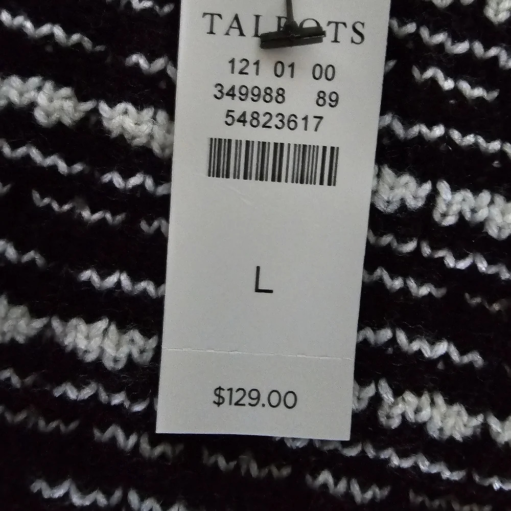 Talbots Textured Plaid Merino Wool Cardigan - Picture 6 of 7